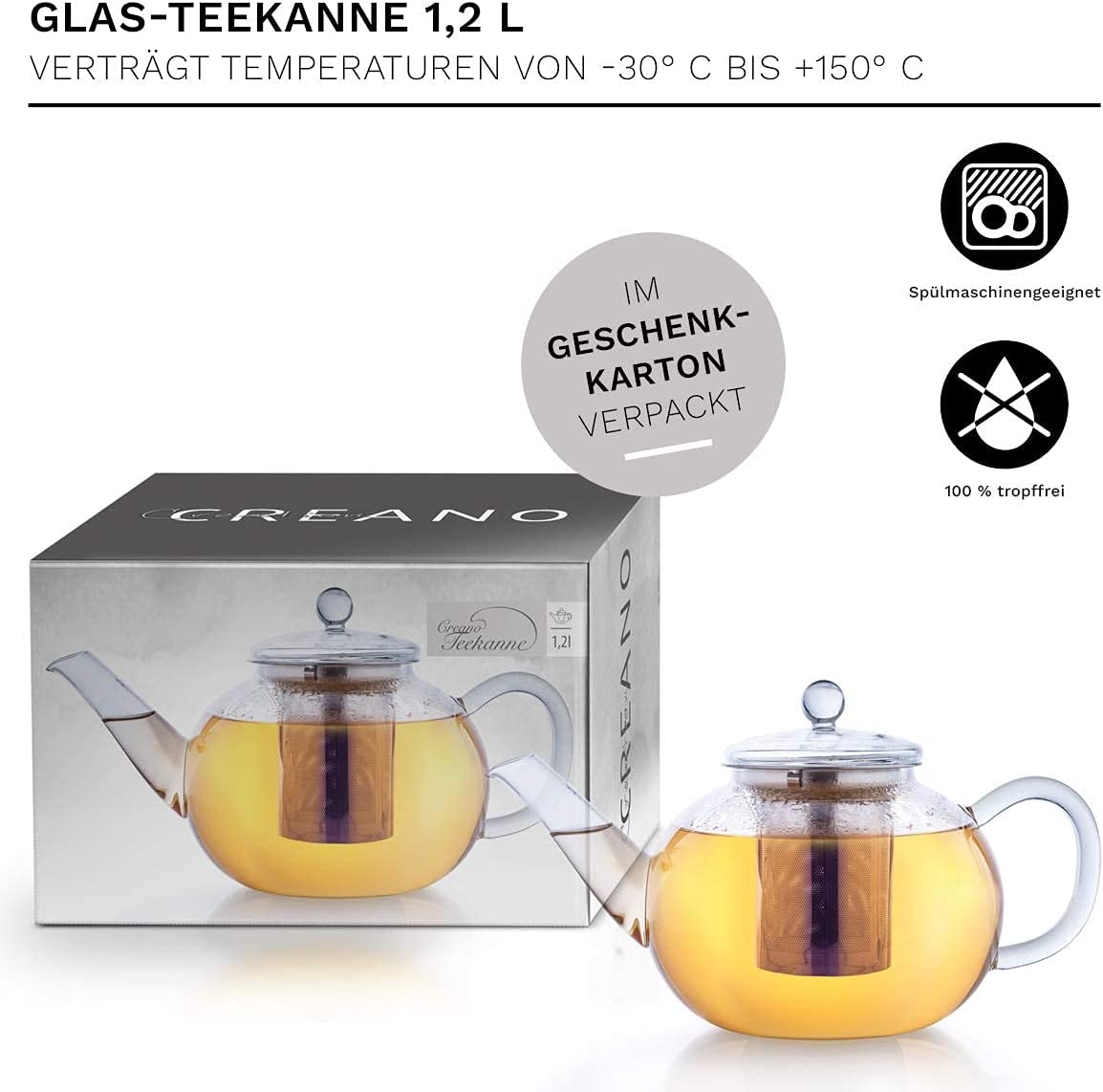 Creano teapot (bulky type) tested in 2022