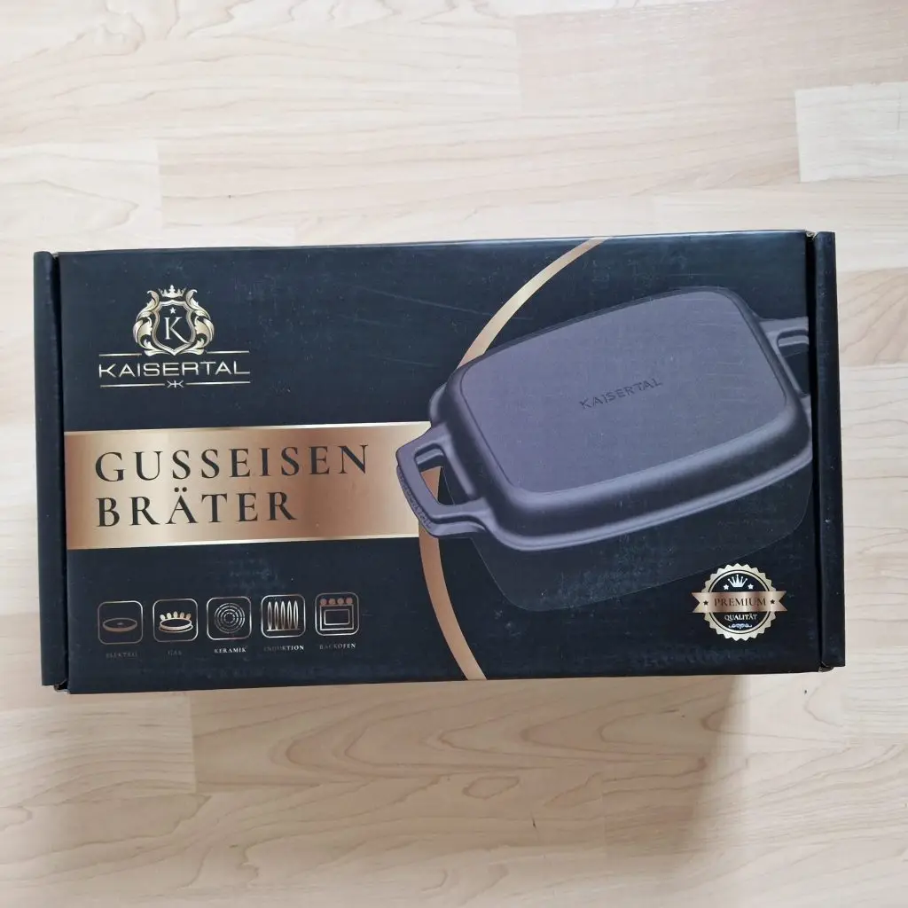 Gusseisen Bräter Verpackung