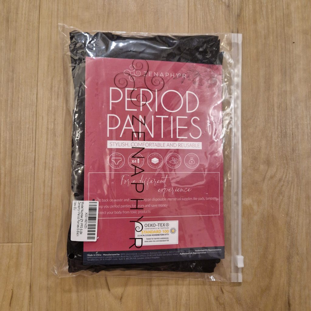 Embalaje de ropa interior menstrual