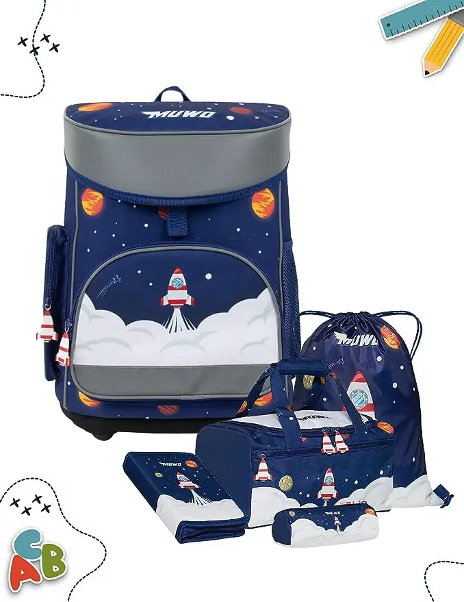 MUWO 5-piece school bag set