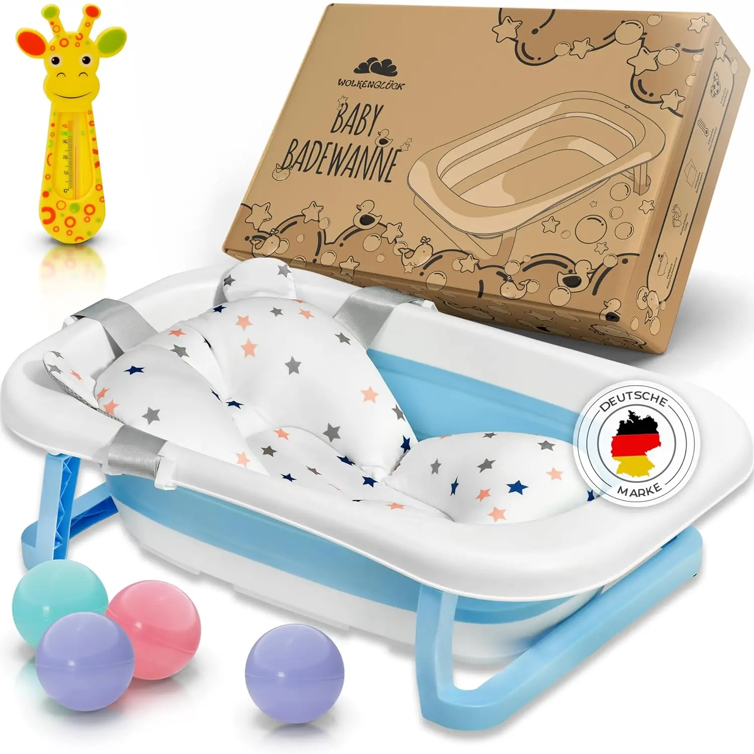 WOLKENGLÜCK® faltbare Babybadewanne