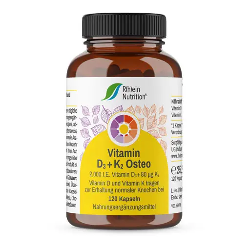 R(h)ein Nutrition Vitamina D3 + K2 Osteo Cápsulas