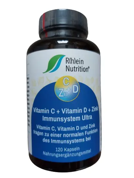 Vitamine C + Vitamine D + Zinc Système immunitaire Ultra de R(h)ein Nutrition