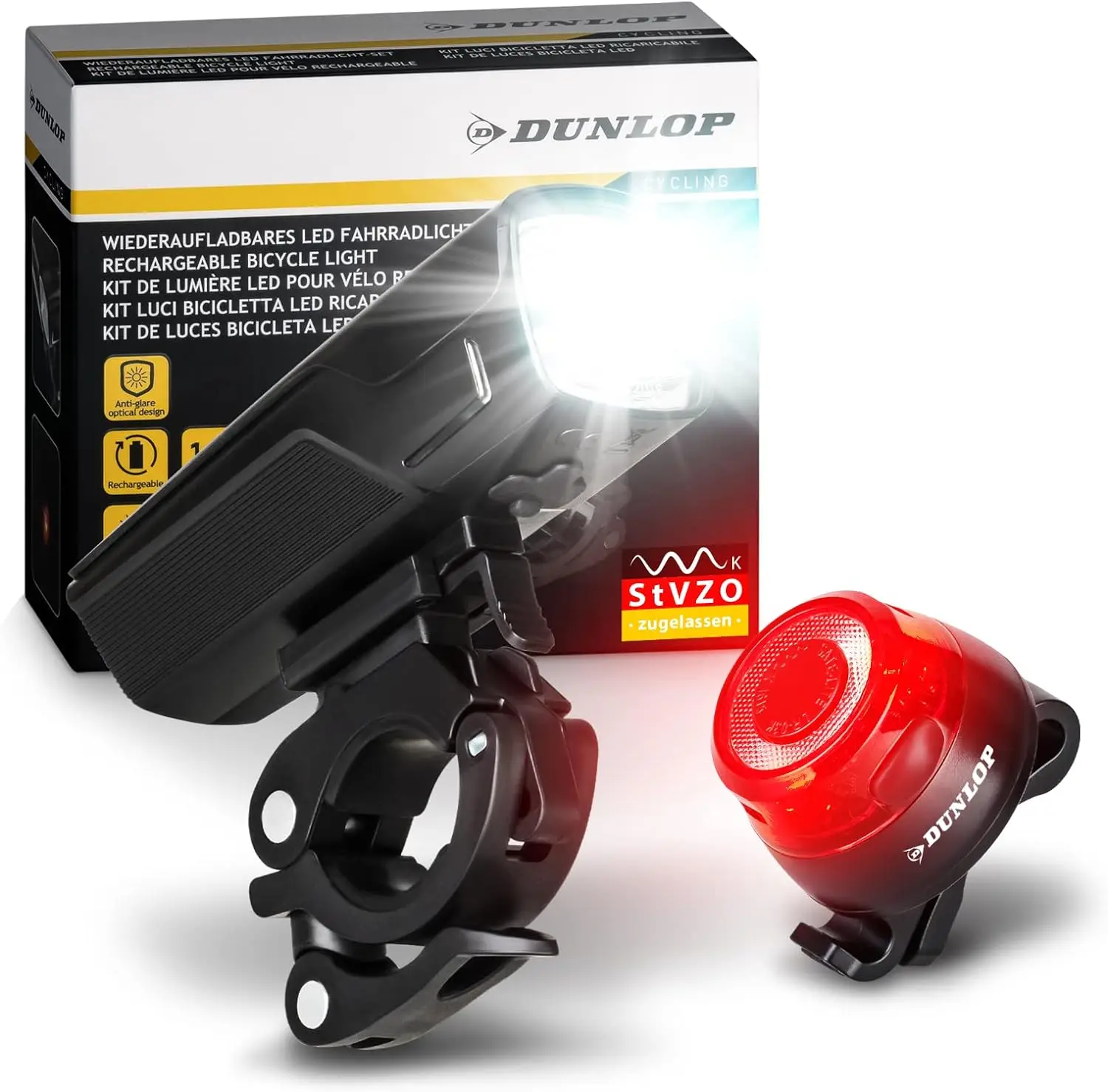 Dunlop Sports Fahrradlicht Set