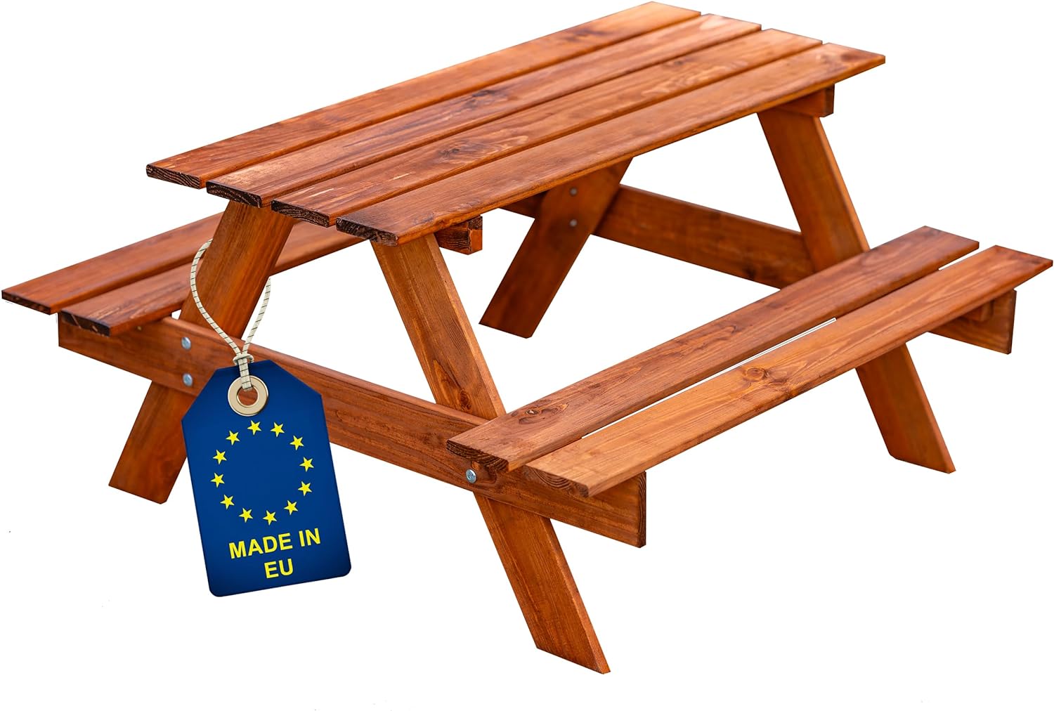 ITA Kindersitzgarnitur aus Holz – Kinder Picknicktisch mit 2 Bänken