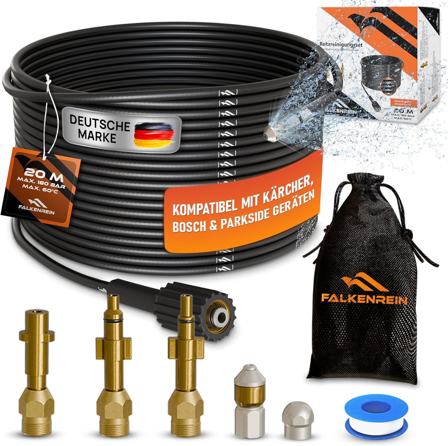 FALKENREIN® Rohrreinigungsschlauch 20m